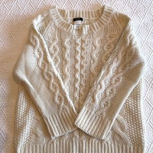 JCrew cable knit sweater 3/4 sleeve